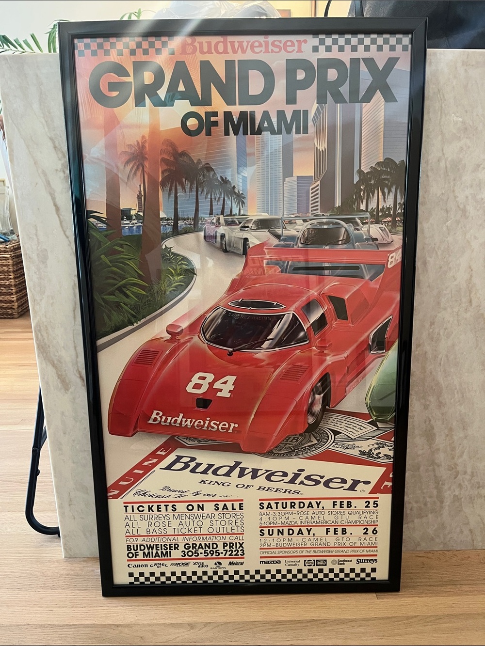 Budweiser Red and Green Grand Prix of Miami Racing Poster